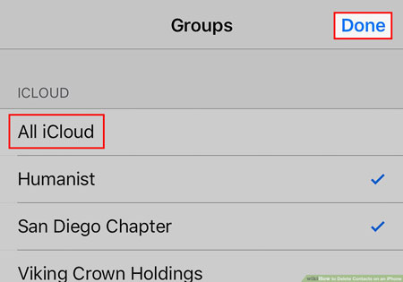 enable icloud in iphone contacts to fix missing contacts on icloud