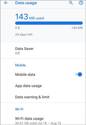stop spyware by checking data usage on android