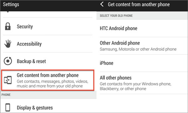 transfer contacts from htc to htc via bluetooth