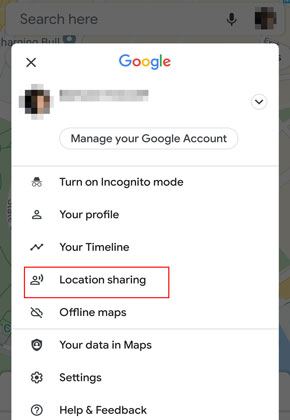 stop location sharing on google map on android