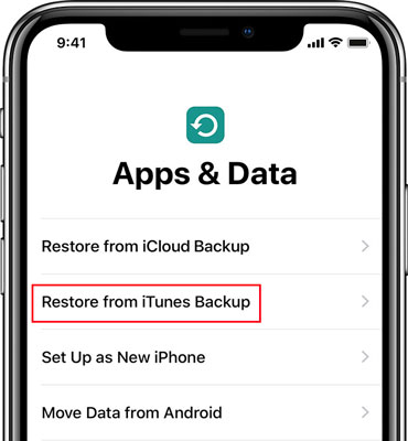 restore from itunes backup