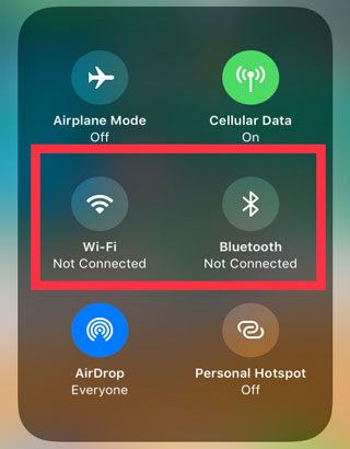 vérifiez le wifi et le bluetooth pour réparer l'airdrop d'ios 17 qui ne fonctionne pas