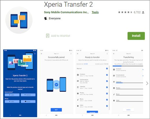update to xperia transfer 2