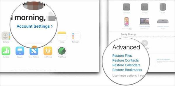 choose restore contacts