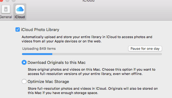how do you upload pictures to icloud from mac