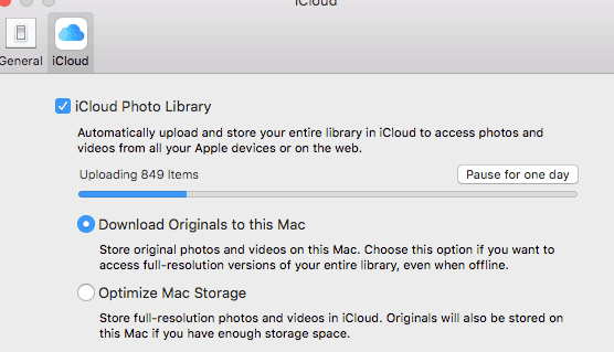 move photos to icloud from a mac