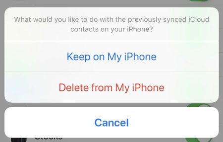 turn off icloud contacts