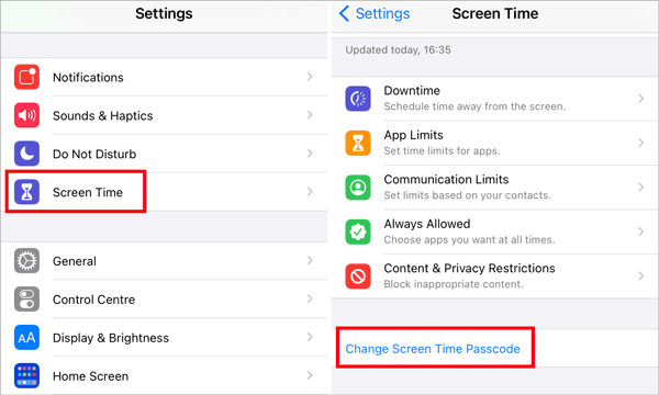 reset screen time passcode on iphone