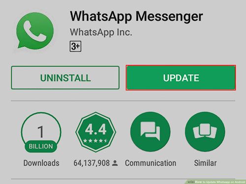 fix frozen whatsapp backup via updating whatsapp