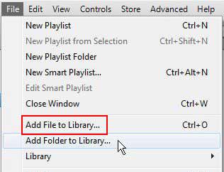 click on the file menu in itunes and select add file to lirbary