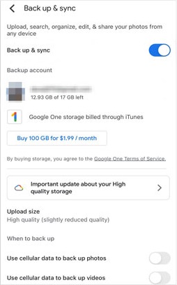 vivo photo backup using google photos