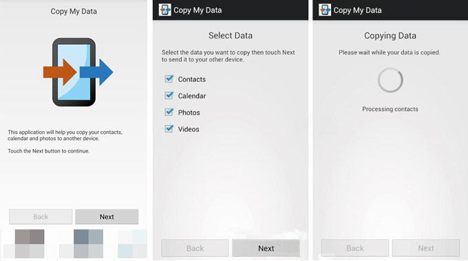 utilize the copy my data app to copy files from android to iphone