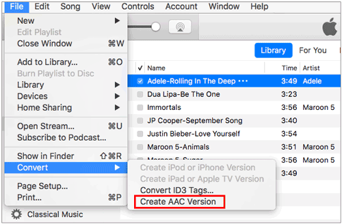 convert aac version to set mp3 as ringtone via itunes