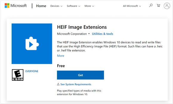 use heif image extensions to open heic on windows pc