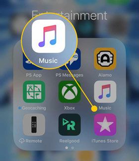 download the music app again on your iphone