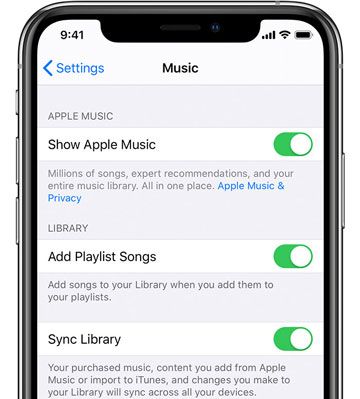 repair songs disappearing from your iphone by turn on the show apple music feature