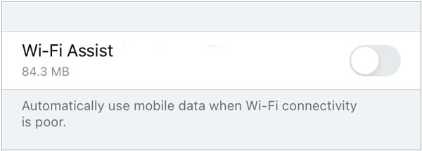 turn off wifi assist if your iphone is stuck on data transfer