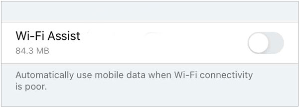 disable wifi assistant to fix restore from icloud stuck on estimating