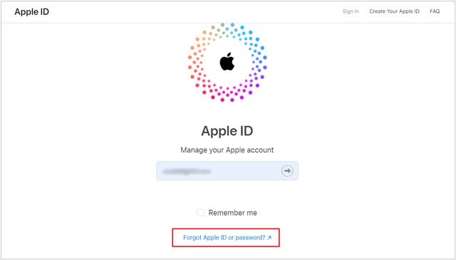 find my apple id password via answering security questions