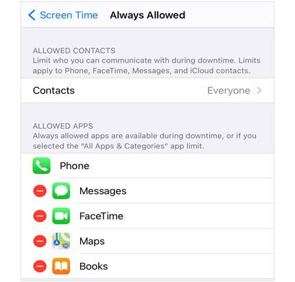 remove the imessage app from always allowed list