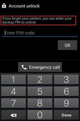 enter the backup pin you created before to unlock the device