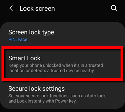 unlock samsung pattern lock with smart lock