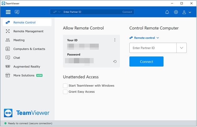 access iphone remotely via teamviewer