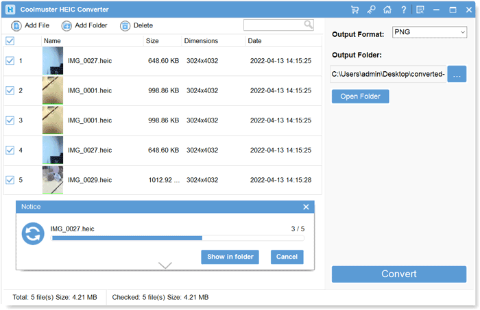 how to change heic to png