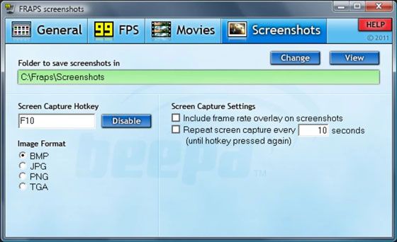 fraps pc game recording software