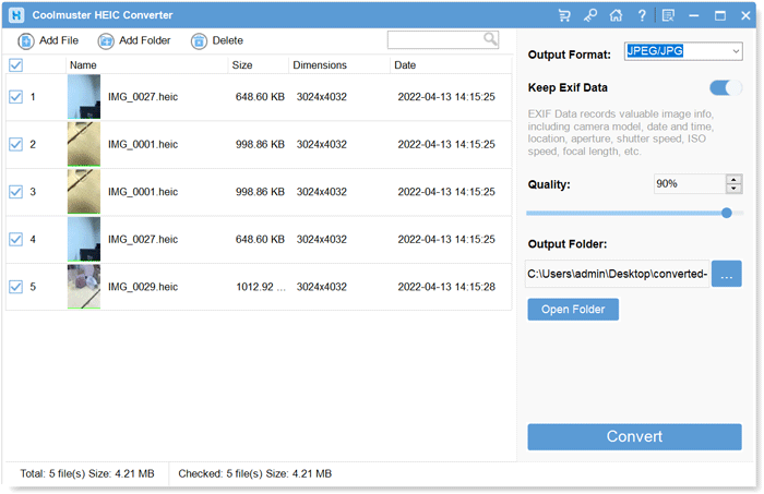 add heic files to the program