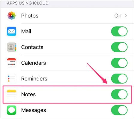 how to restore notes on iphone from icloud via settings