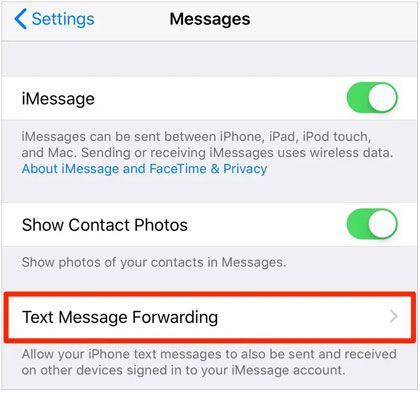 sync sms from iphone to gmail via settings