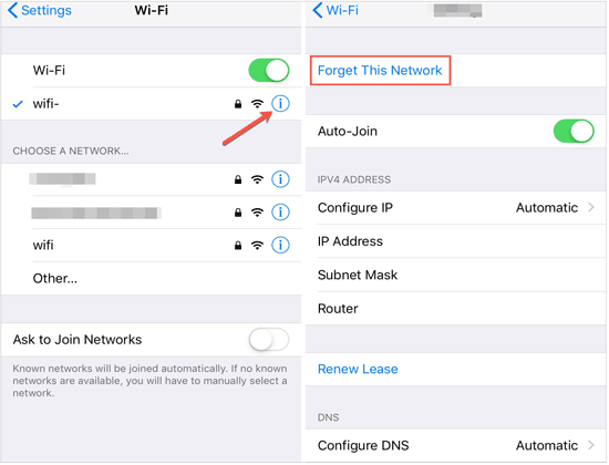 connect to another wifi network if it keeps downloading imessages from icloud