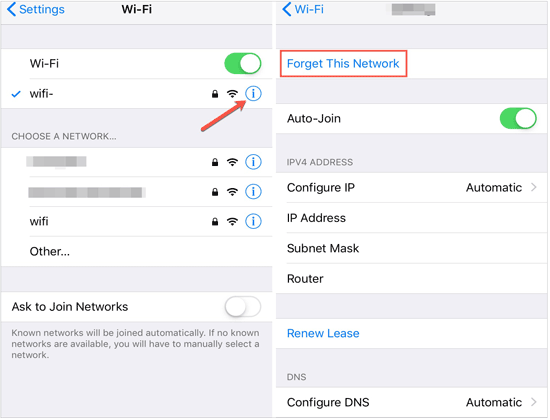 reconnect to the wifi to fix icloud could not complete backup	