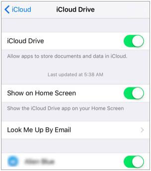 enable icloud drive on your iphone