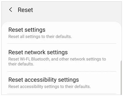 reset settings on samsung tablet to fix the frozen screen