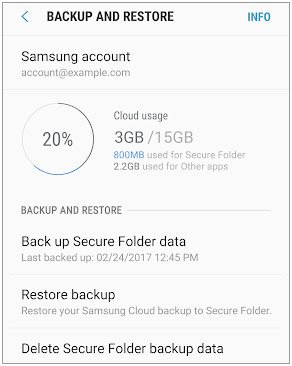 restore secure folder data on samsung