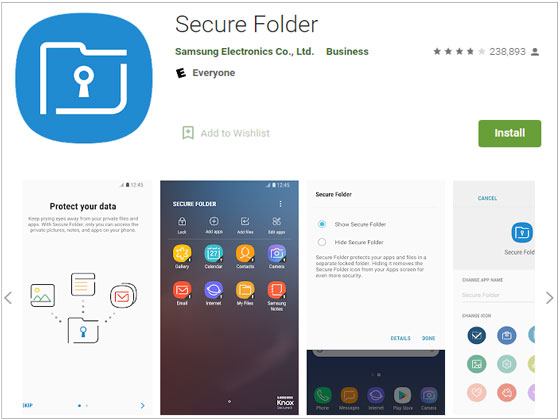 install samsung secure folder app if there is no this feature on your samsung device