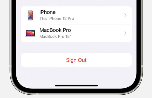 sign out icloud account on iphone
