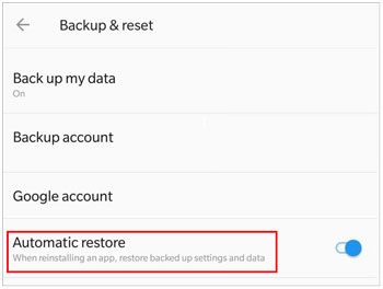 turn on automatic restore
