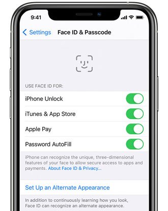 repaire face id is not available through adding a new appearance