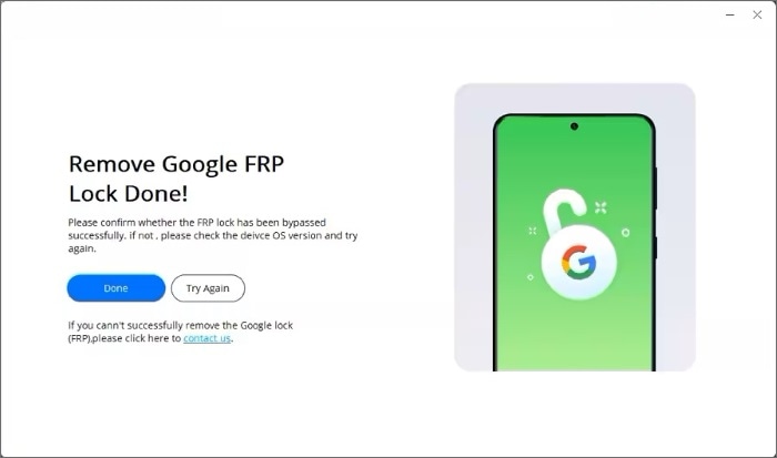 use frp bypass tool to bypass android's frp lock