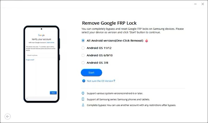 choose android os before removing frp