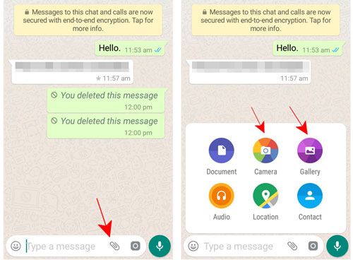 share videos with another android phone via whatsapp