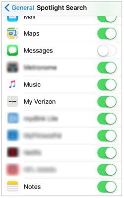 find messages on iphone via spotlight search