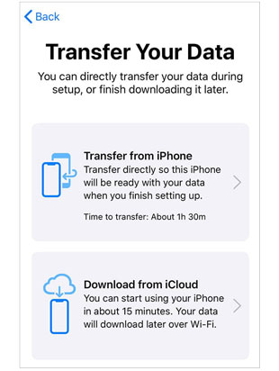 the way to transfer data on quick start