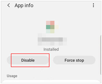 disable apps on samsung phone