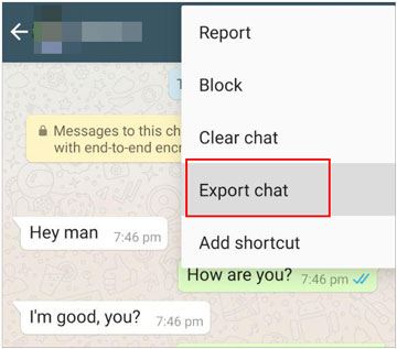export whatsapp messages from android to google drive and print them
