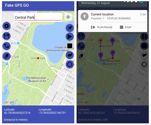 use the fake gps go app to change skout location on android