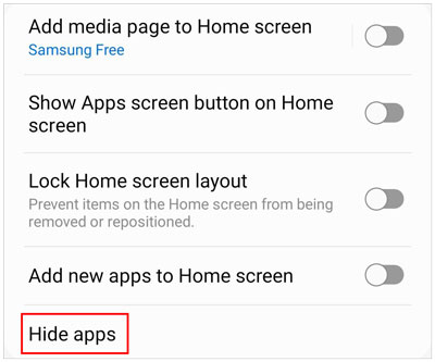 hide the preinstalled apps on samsung phone